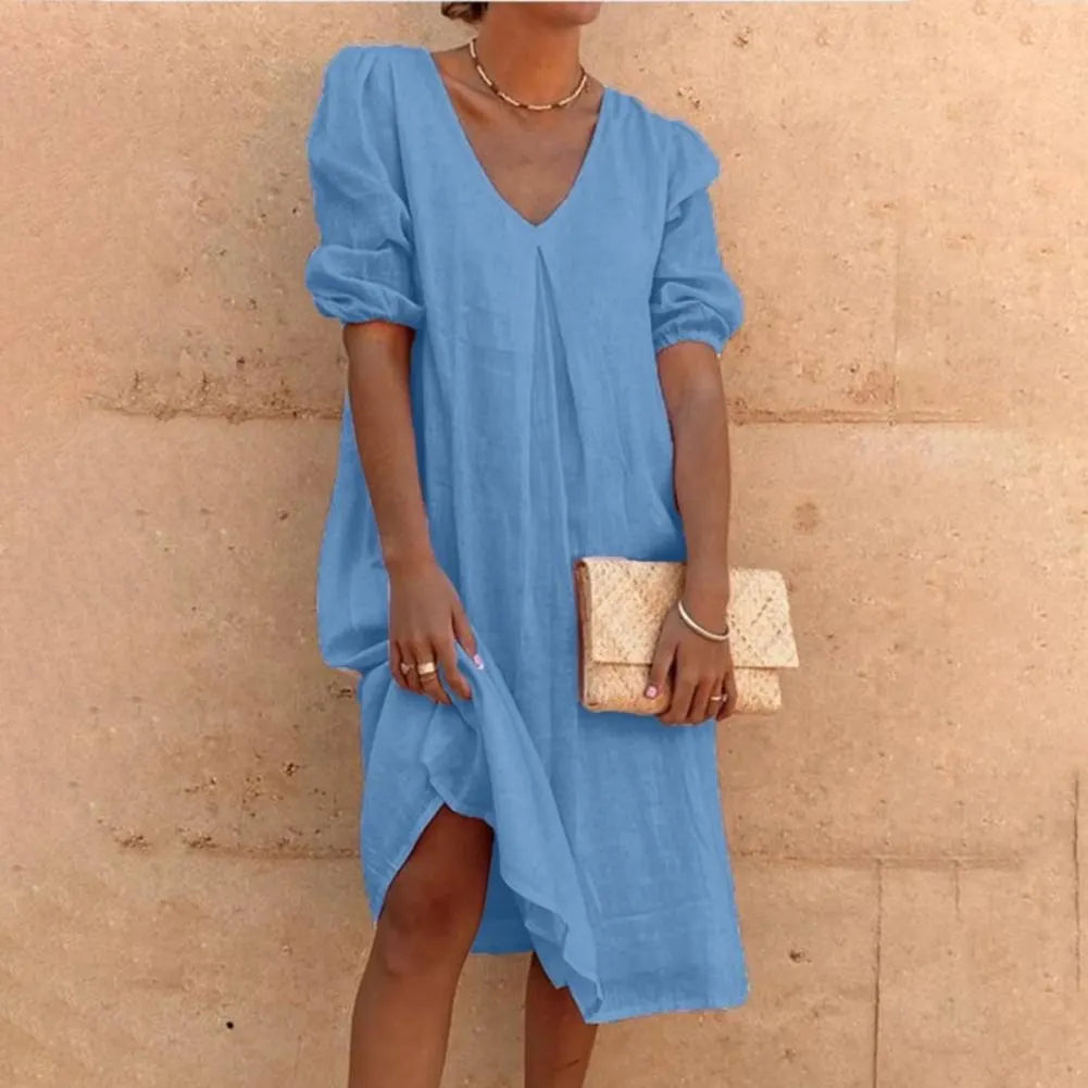 Elegante Leinenkleid