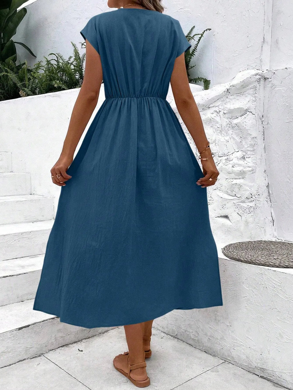 Vestido Longo Taisa Azul Marinho