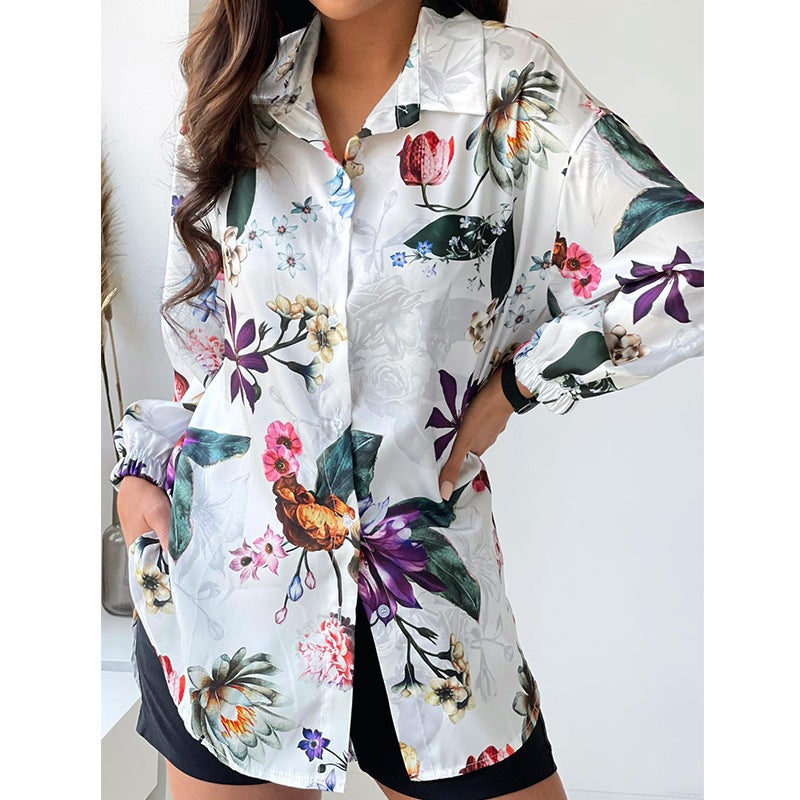 New fashion long sleeve lapel ladies shirt