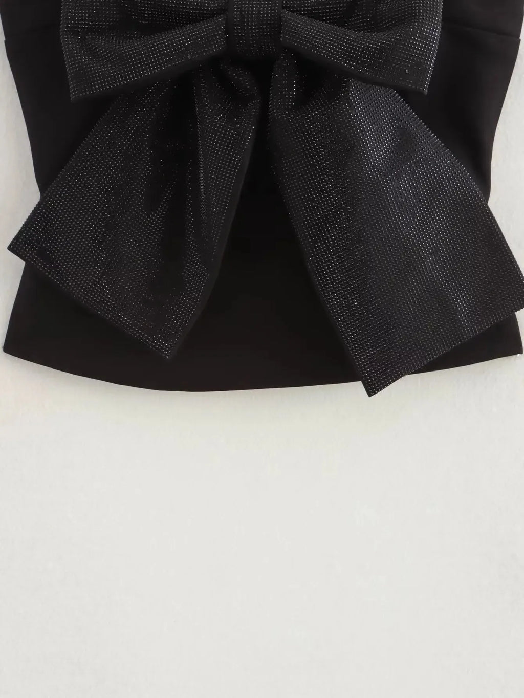 LOULOU | Zwarte Glitter Strik Top Voor Dames - Elegant, Feestelijk & Stralend