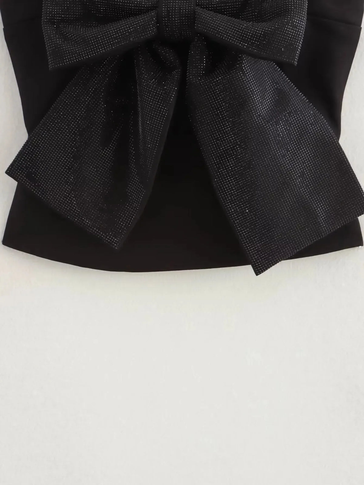 LOULOU | Zwarte Glitter Strik Top Voor Dames - Elegant, Feestelijk & Stralend