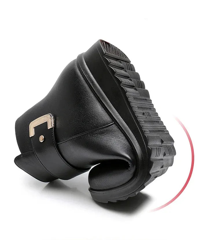 FIEN | Warm Gevoerde Dameslaarzen Van Leer Met Ergonomische Hakverhoging â€“ Orthopedisch, Stijlvol & Ideaal Voor Herfst & Winter