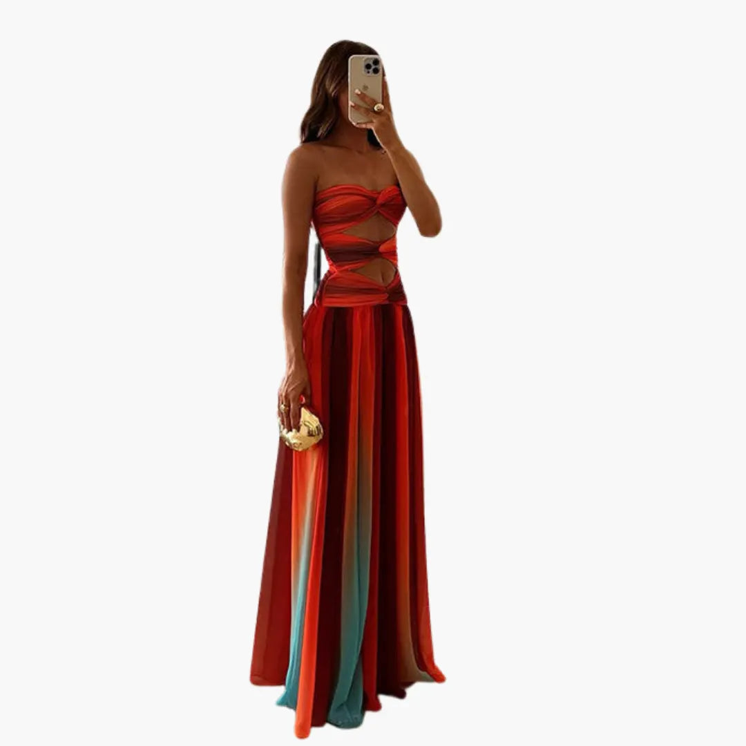 Womenâ€™s Maxi Dress with Cut Out and Gradient