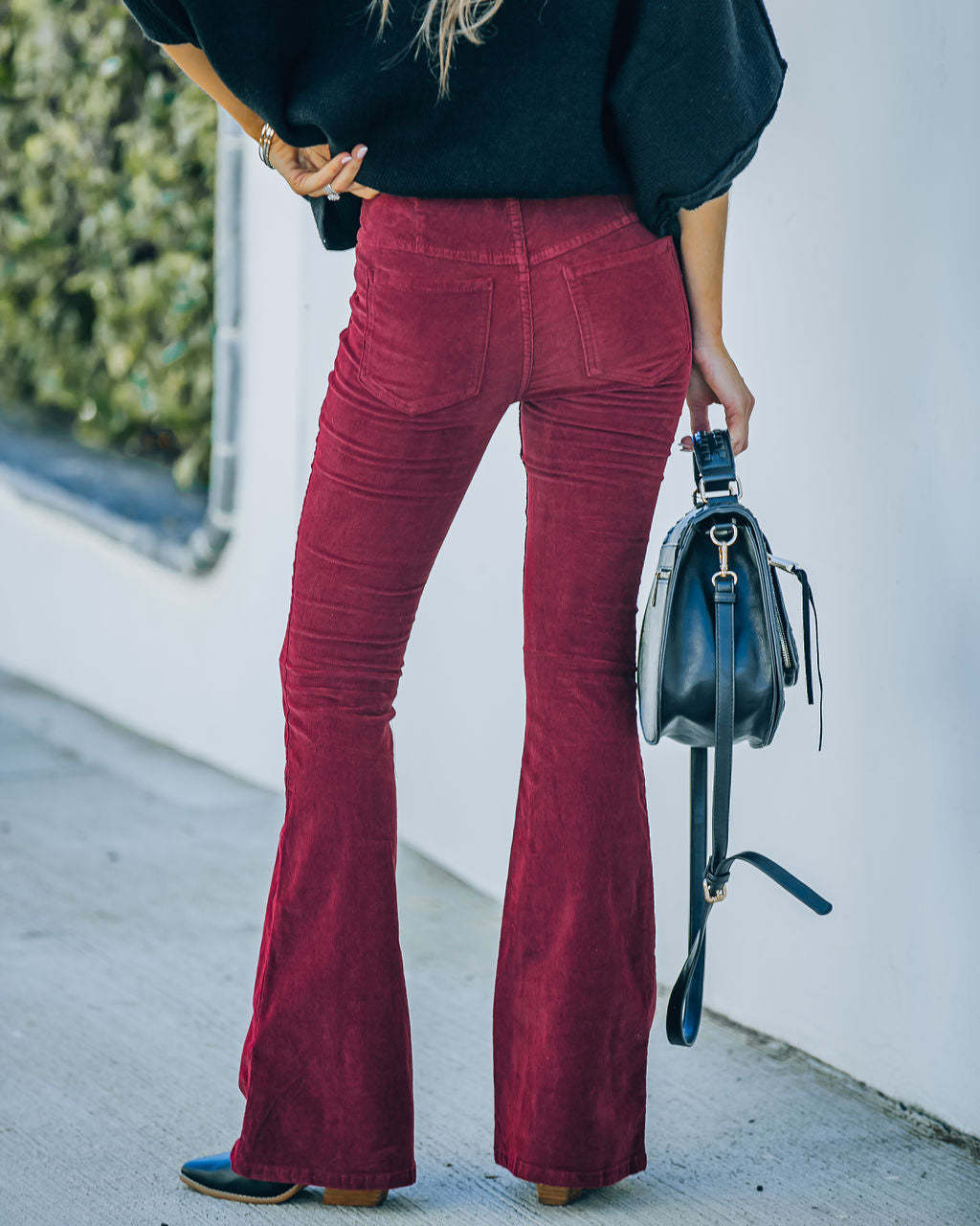 Elastische Taille Lässige Hose Schlanke ausgestellte Hose