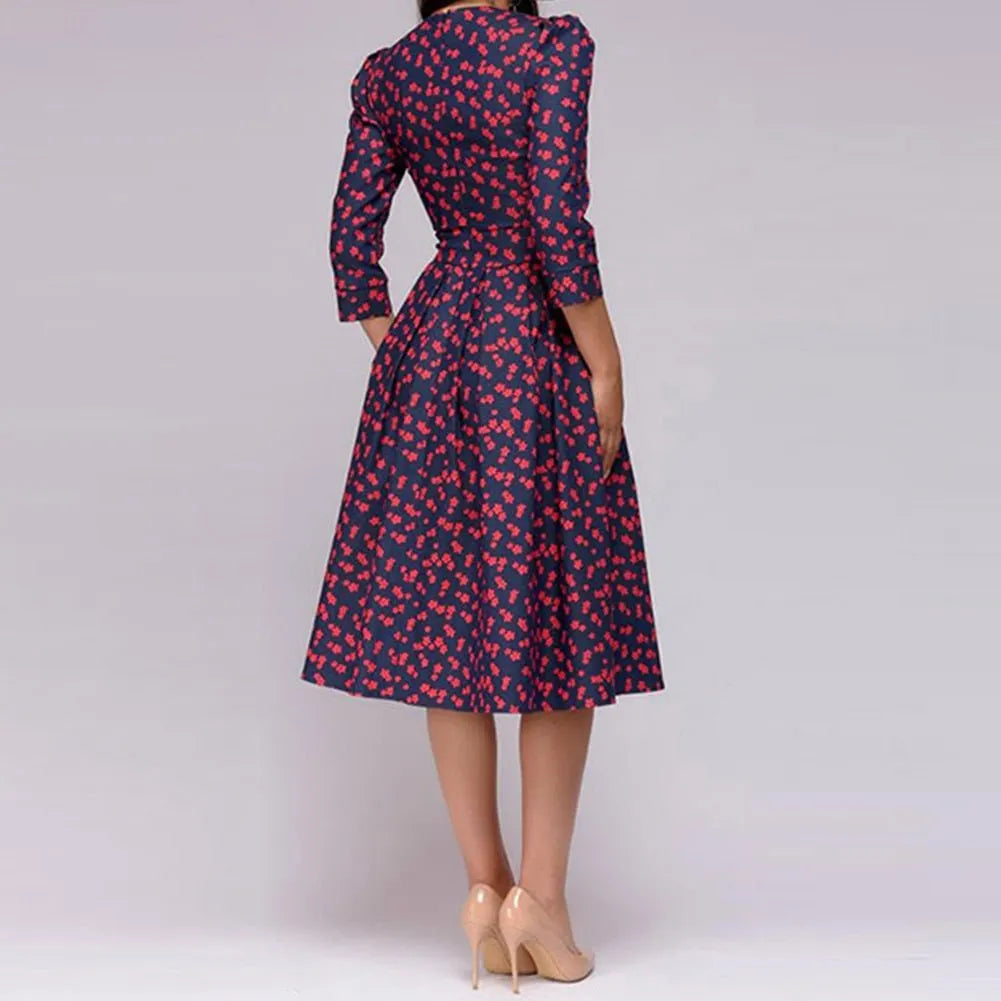 - Retrozo edles, mittellanges Kleid