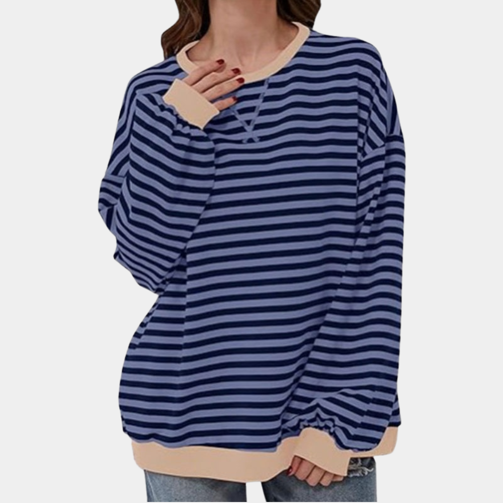 ÃœbergroÃŸer und gestreifter Pullover fÃ¼r Damen