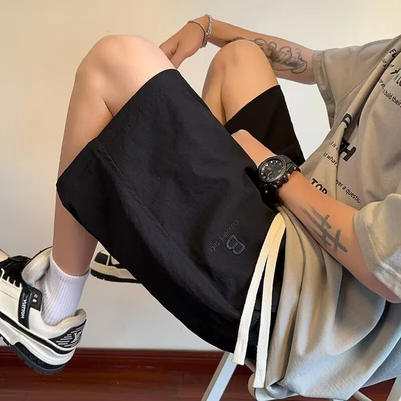 Herren Bequeme Leinen-Shorts mit verstellbarem Kordelzug und seitlichen Taschen