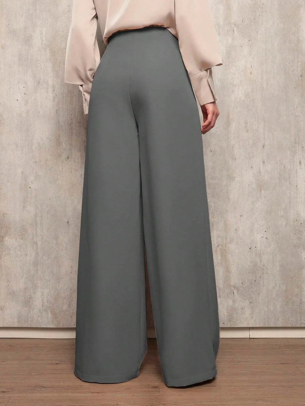 CalÃ§a Feminina Alfaiataria Pantalona Chumbo