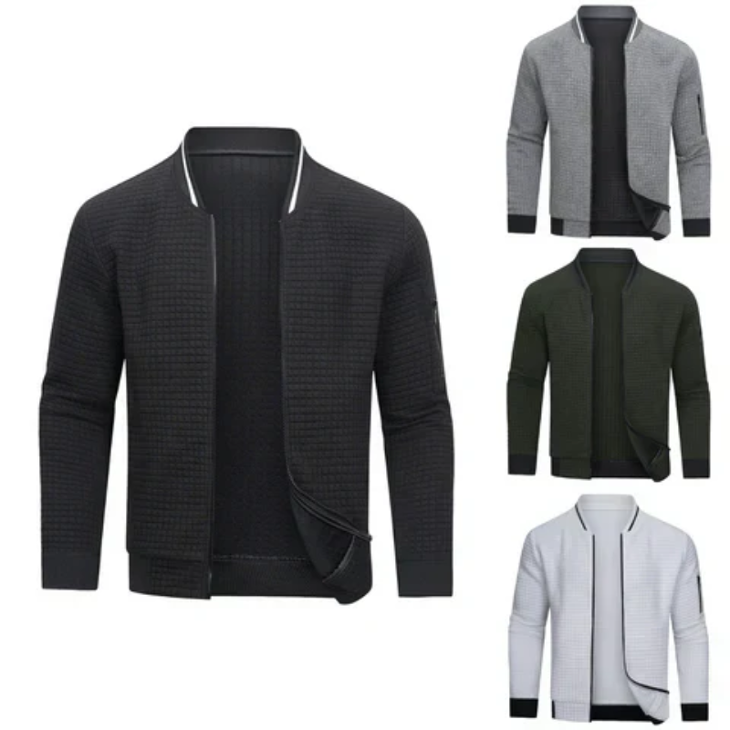 Herren Grau Strickjacke Mit ReiÃŸverschluss