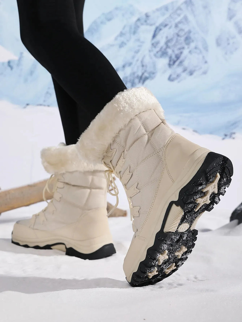 Warme Dames Winterlaarzen Met Bont – Ultiem Comfort En Grip Op IJskoude Dagen