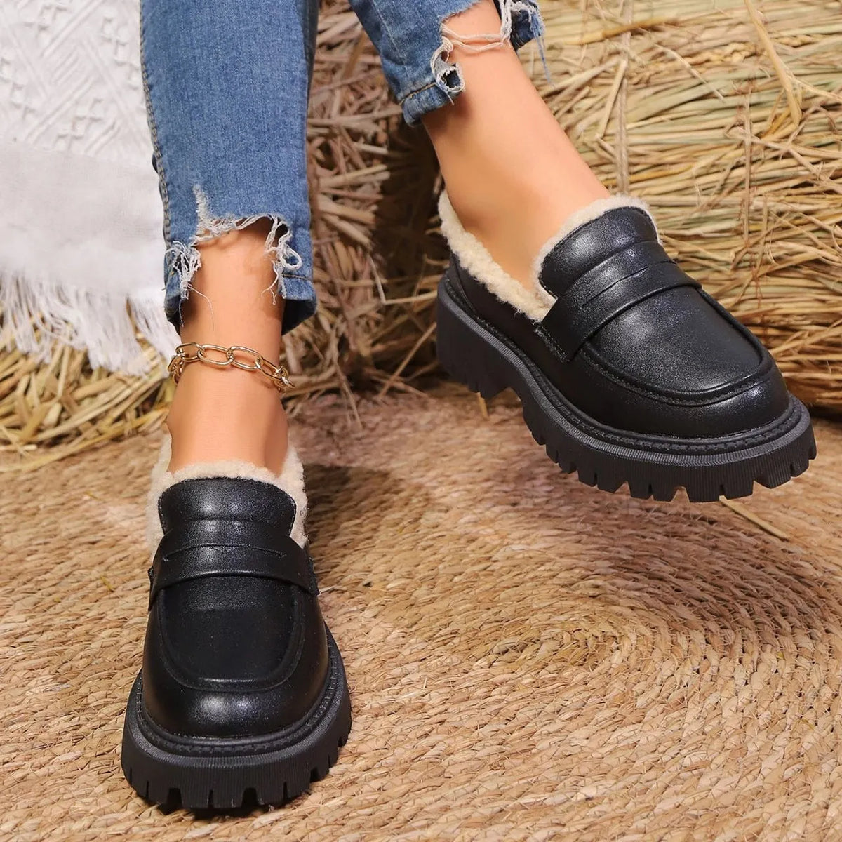 SELIA | Dames Mocassins Met Plateauzool En Warme Voering – Stijlvol, Comfortabel & Ideaal Voor Koude Dagen