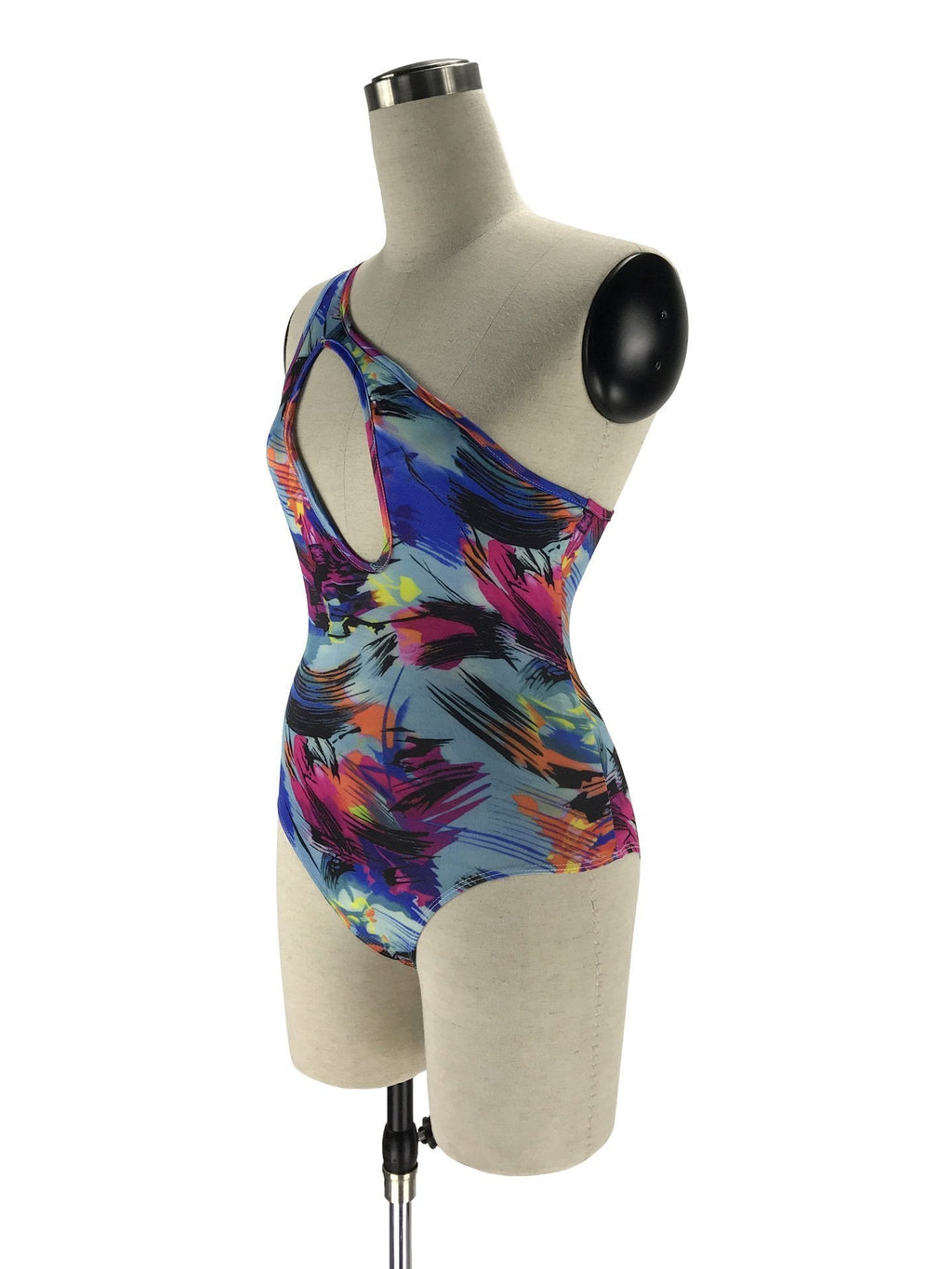 2018 Summer Printed Long Sleeve Cover Up One Shoulder Swimsuit Two Pieces Set
