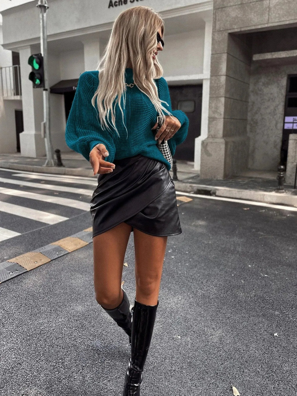 SuÃ©ter Feminino Tricot Azul PetrÃ³leo JÃºlye