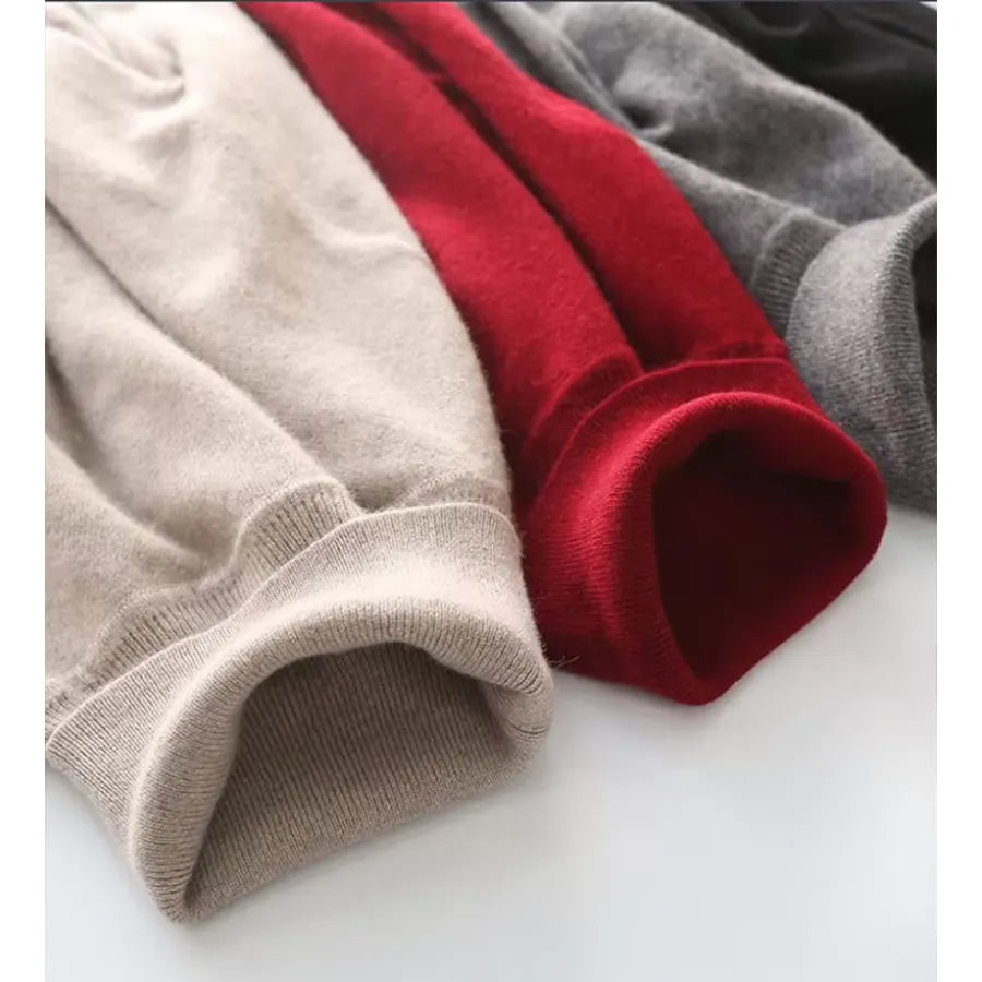 Herren Wollpullover Mit Rollkragen Und Schlankem Design