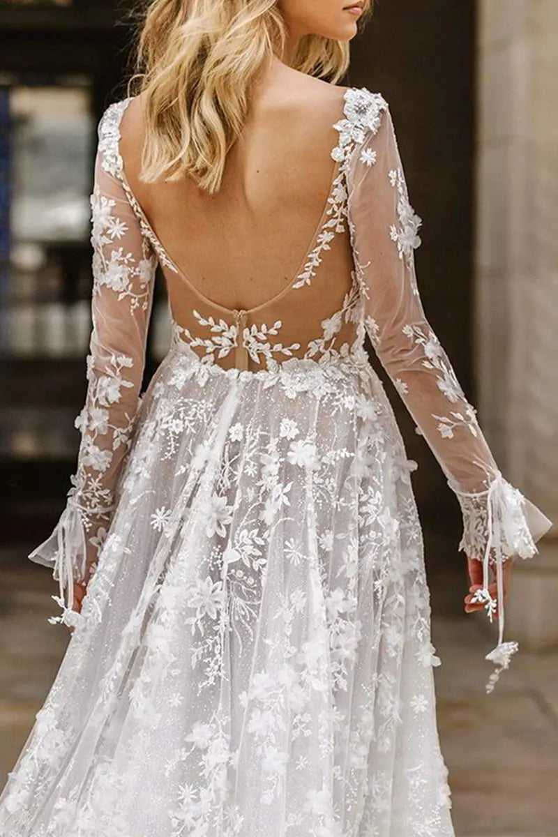 Formal Solid Lace Patchwork V Neck Evening Dress Dresses