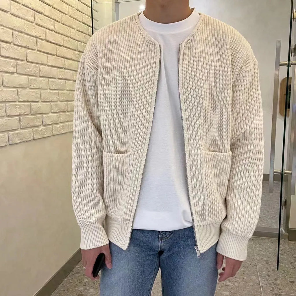 Stehkragen Strickjacke fÃ¼r Herren Warmer und stilvoller Pullover