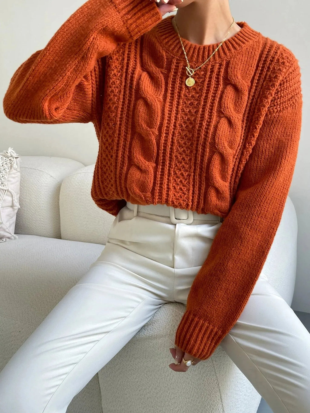 SuÃ©ter Feminino Tricot Marrom Marcella