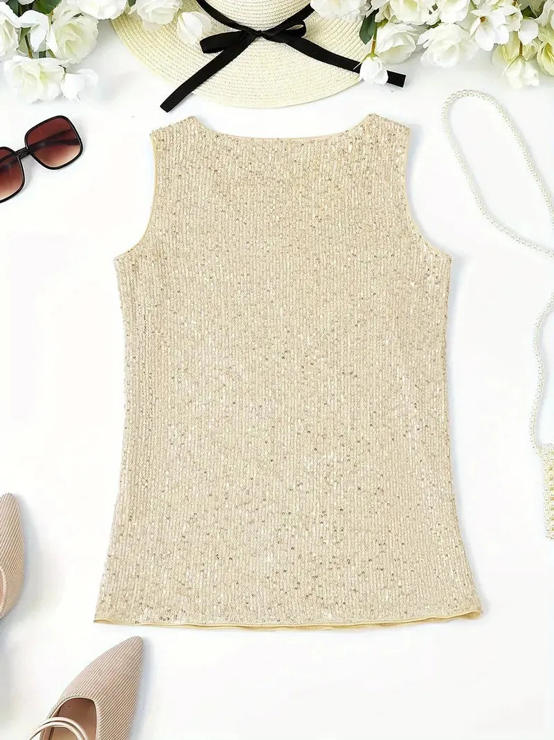 Elegantes Ärmelloses Top mit Pailletten