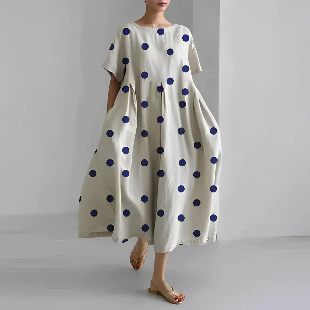 Sofie – Boho-blomstret kjole – Løstsiddende kjole
