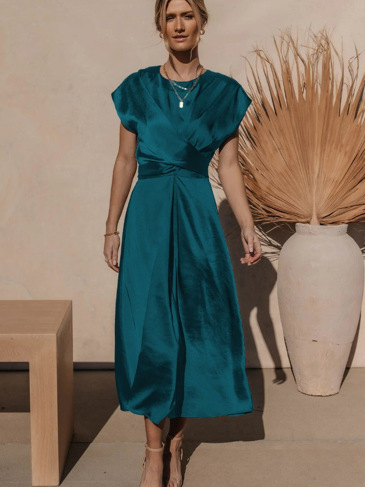 Adelaida | Elegant Satin Midi Dress
