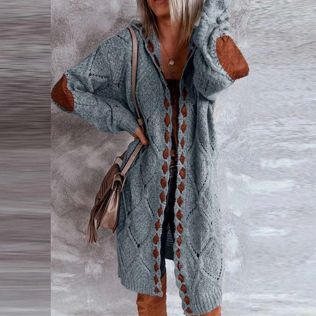 Lilika Zeitloser Strick-Cardigan mit Patches