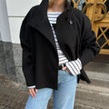 Luxe Wollen Korte Damesjas Zwart Met Knopen – Elegant, Warm & Perfect Voor Herfst & Winter (kopie)