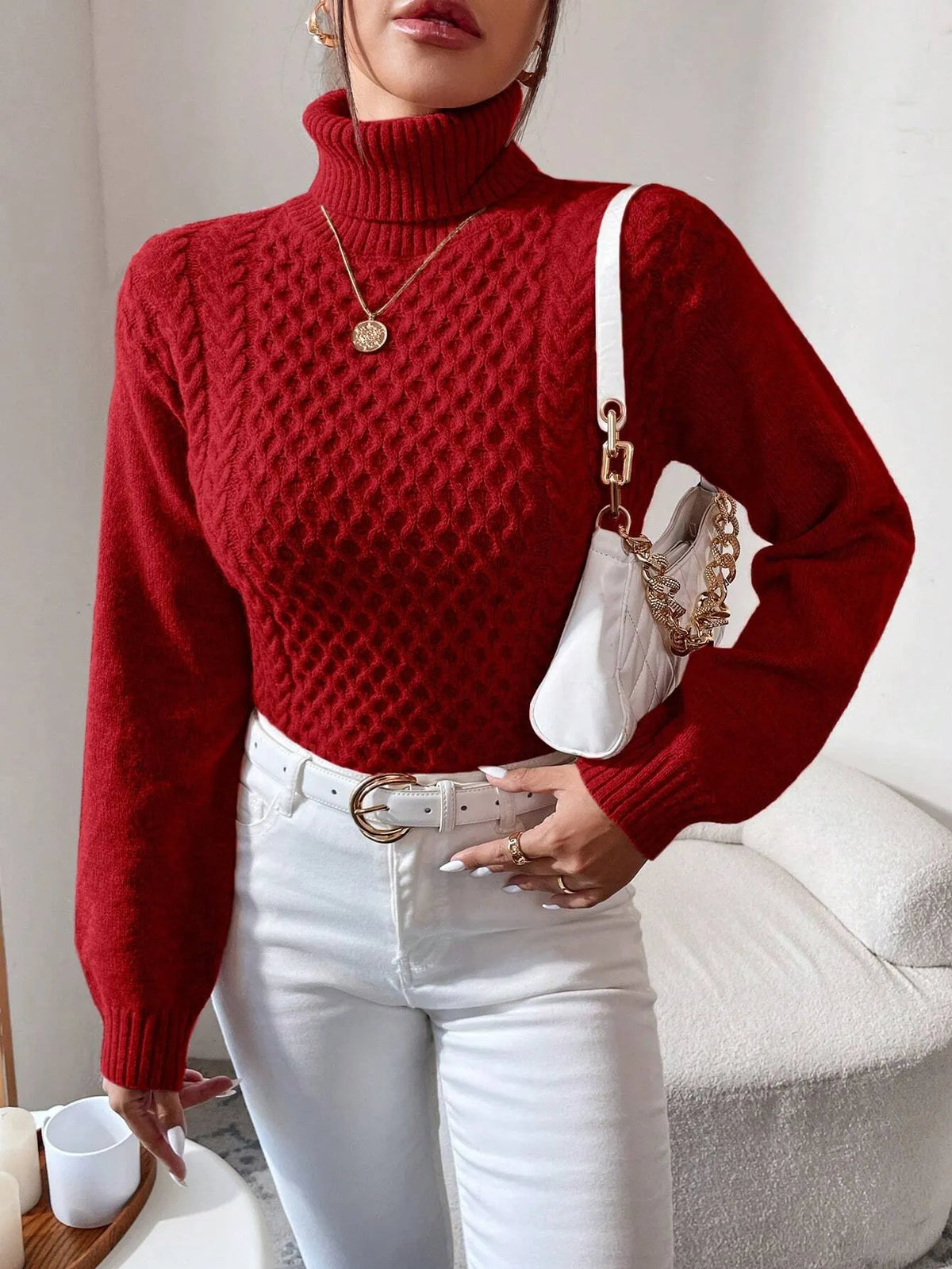 SuÃ©ter Feminino Tricot Vermelho Isa