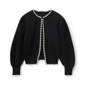 FEMKE | Cardigan Trui Voor Dames Met Pareldetails En Open Voorzijde â€“ Elegant, Tijdloos, Verfijnd