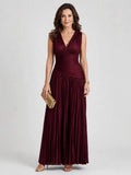Lemar | Sleeveless Pleated V Neck Midi Dress