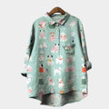 Sara | Oversize Bluse med Hundemotiv