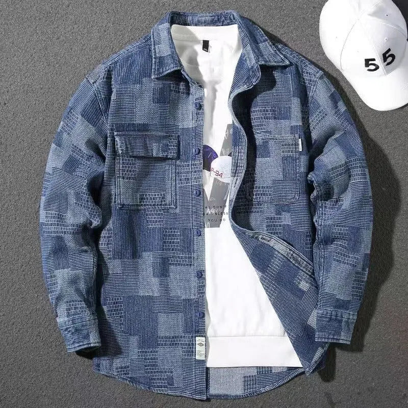 Herren Patchwork Hemd – Atmungsaktiv & Stilvoll
