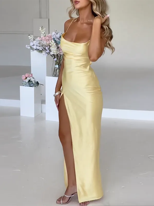 Maxikleid mit Seitenschlitz