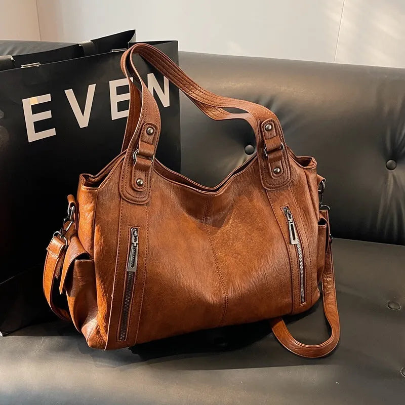 Leren Dames Tas Met Uniek Design & Ritsdetails | Luxe, Ruim & Modieus