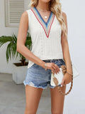 Eyelet V-Neck Tank