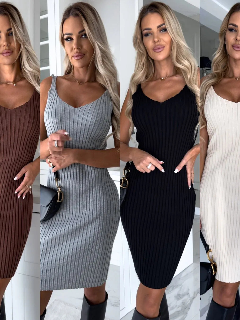 - Ã„rmelloses Kleid mit passendem Pullover
