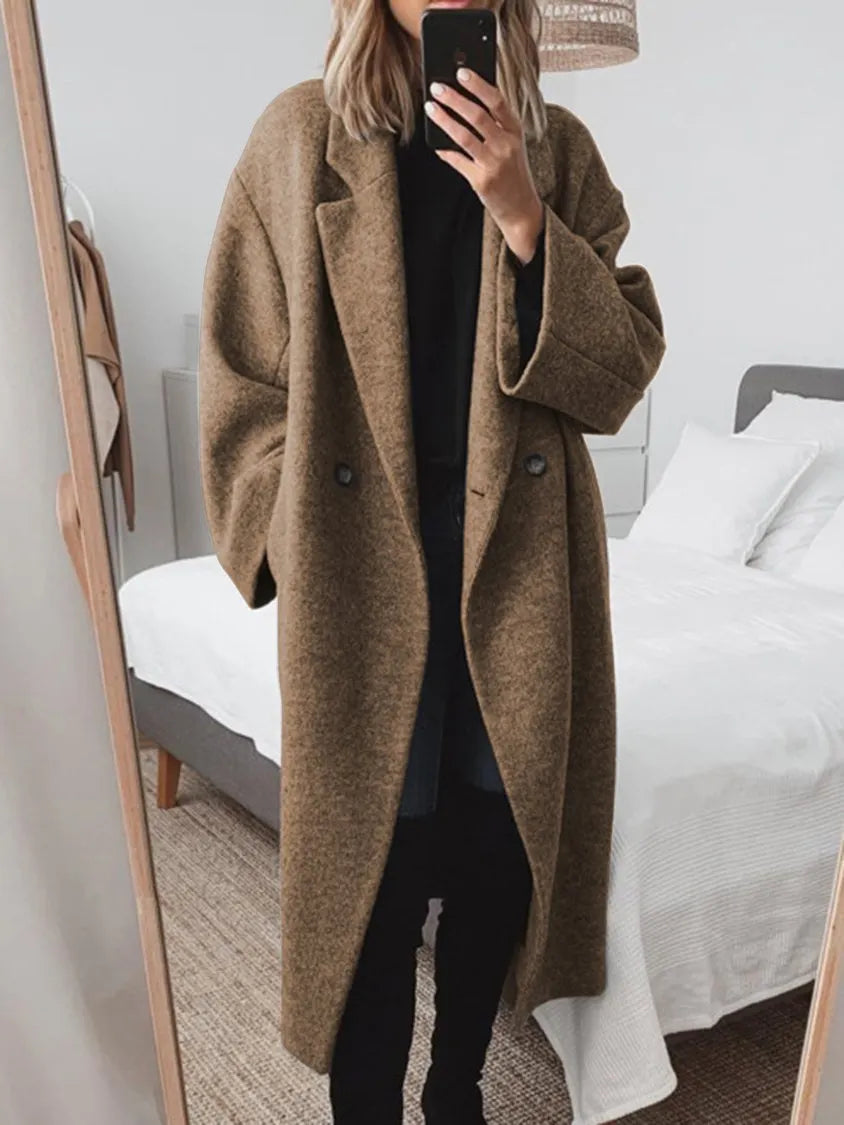 Cely | Bequemer Oversized Mantel mit Doppelknöpfen