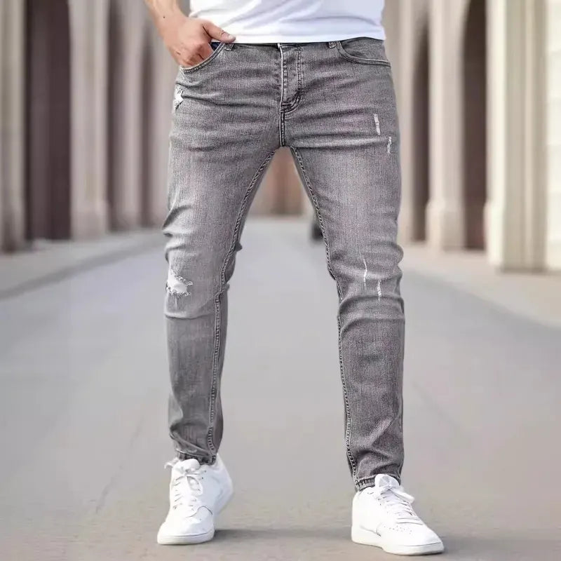 Herren Slim Fit Jeans Grau