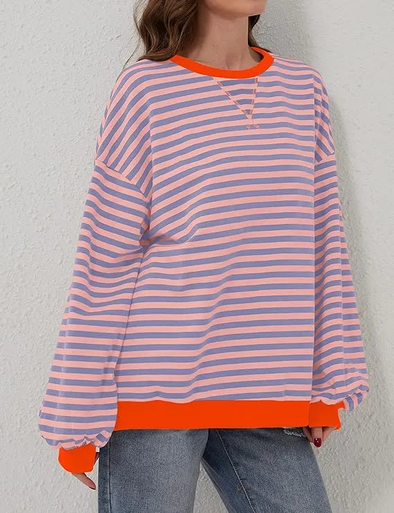ÃœbergroÃŸer und gestreifter Pullover fÃ¼r Damen