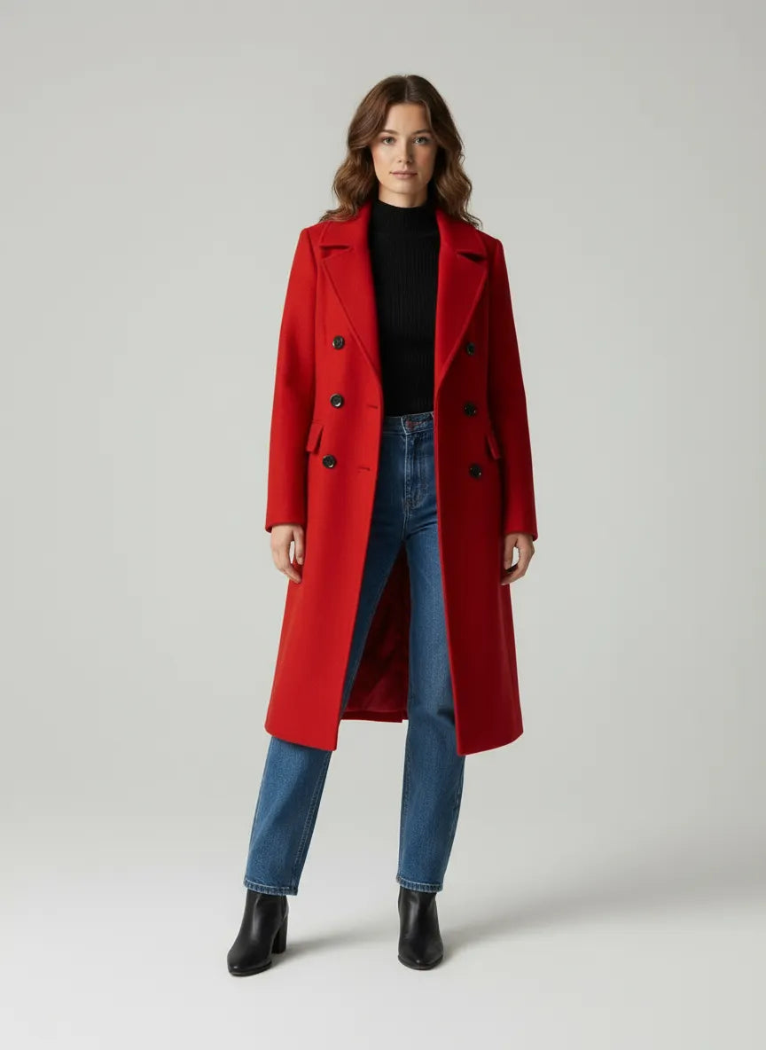 Elora Zeitloser Damen-Wollmantel  Elegant