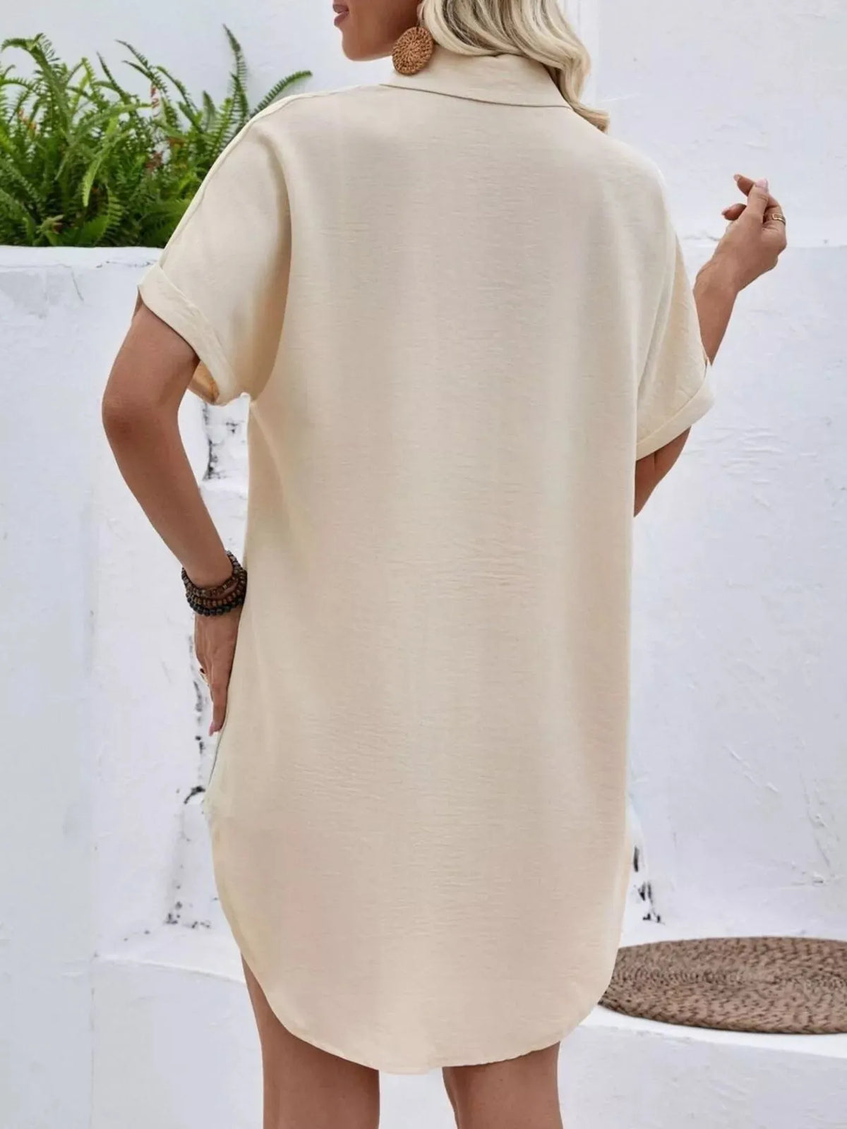 Relaxed Fit Button-Down Longline Shirt