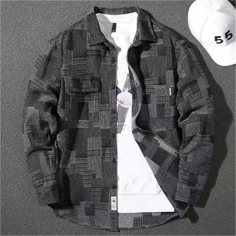 Herren Patchwork Hemd – Atmungsaktiv & Stilvoll