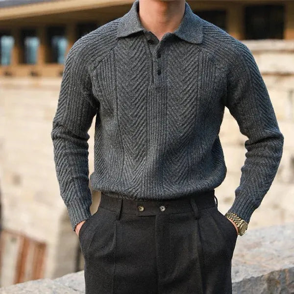 Strick Pullover für Herren mit Kragen