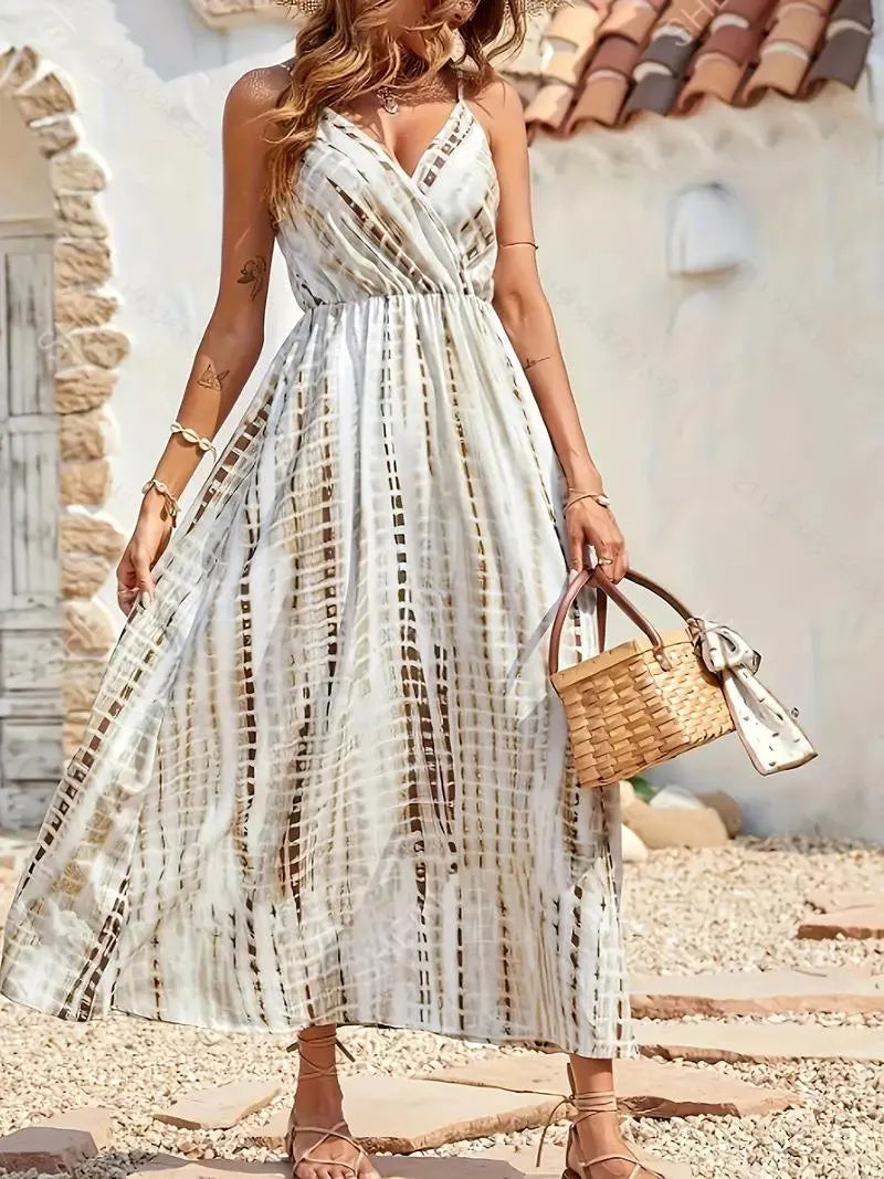 Fließendes Maxikleid mit Wickeldesign