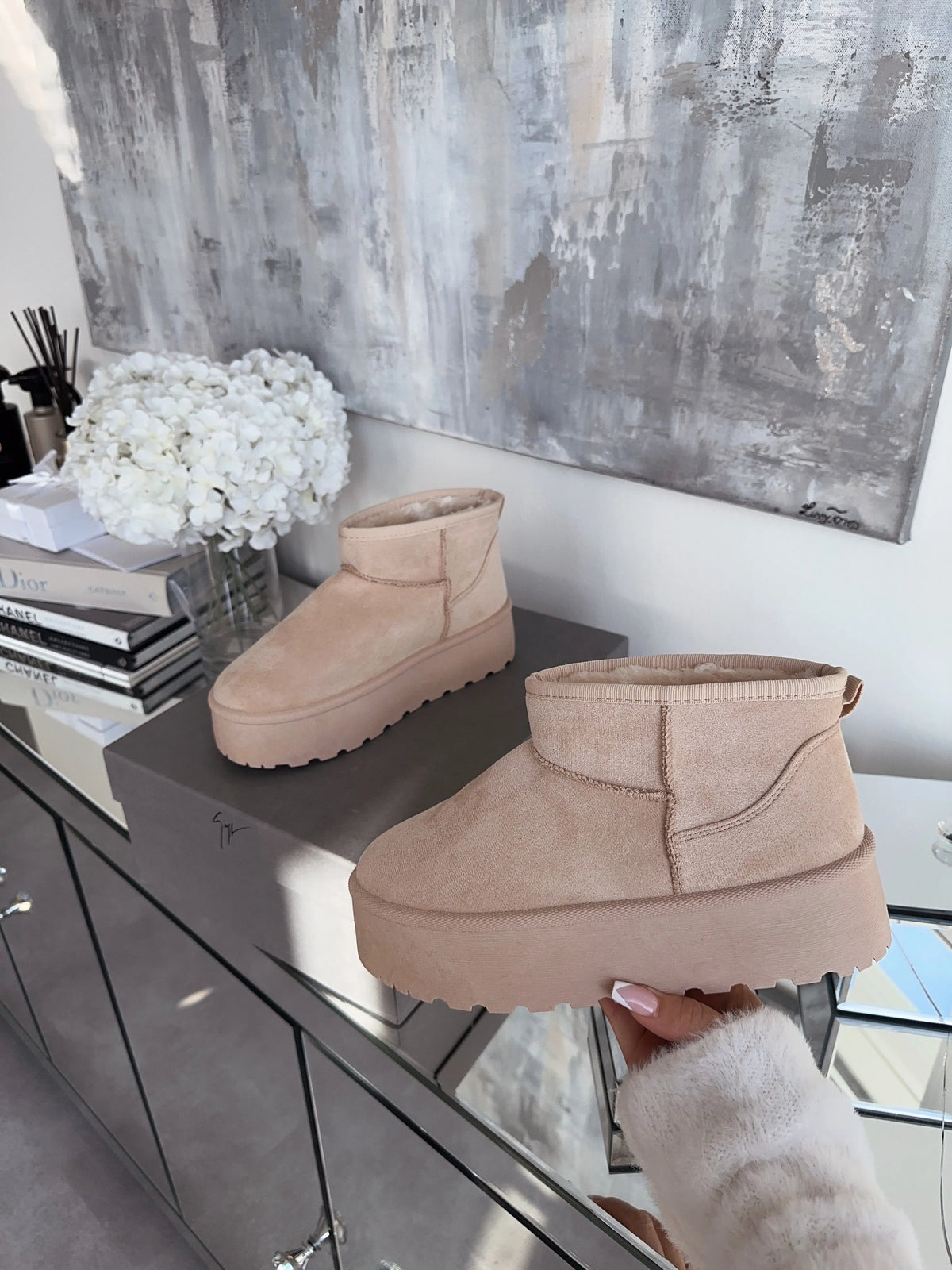 Beige Boots Dames – Warm, Gevoerd, Comfortabel & Modieus
