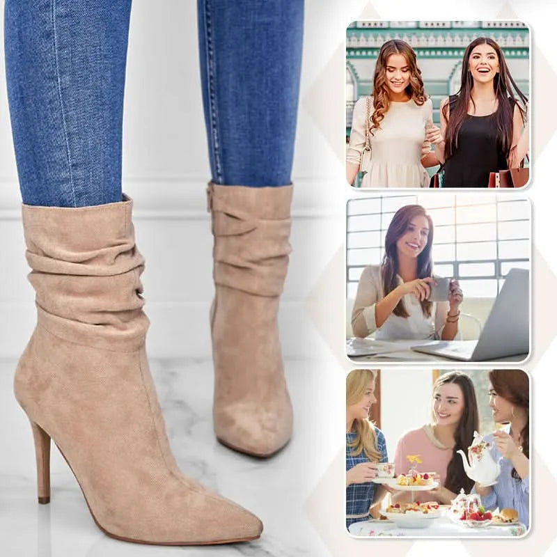 Women's Elegant Ankle Boots with High Heel