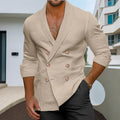 Herren eleganter Leinenblazer mit doppelter Knopfleiste
