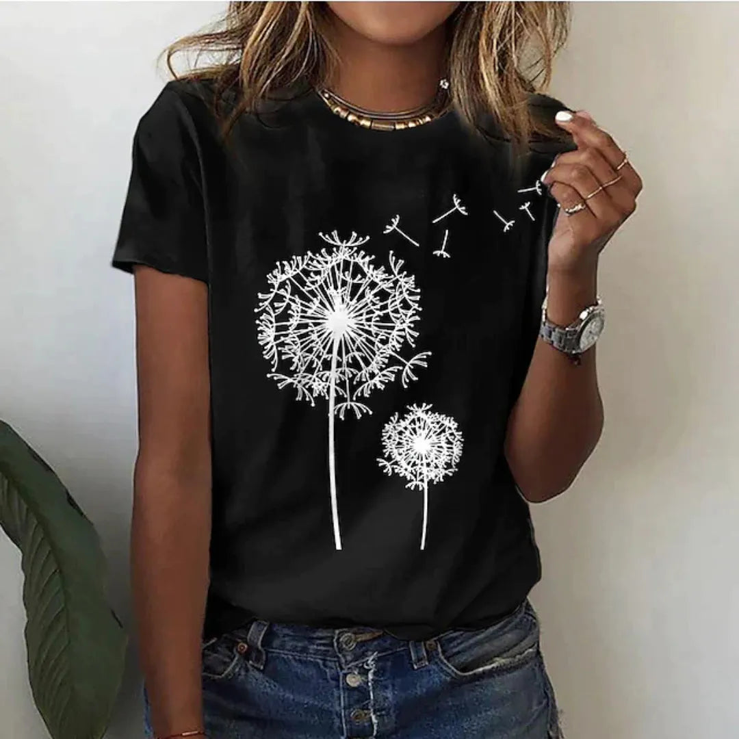 T-Shirt Mit Kurzarm Bedruckt Lässig