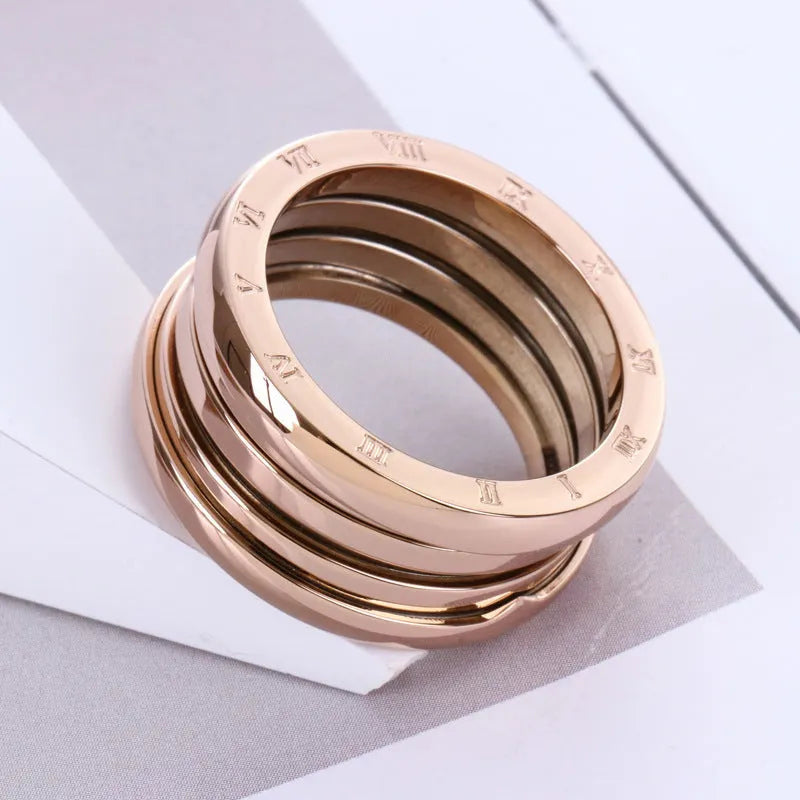 Titanstahl Roségold Ring