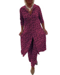 Women's Two-Piece Set with Geometric Design and Relaxed Fit