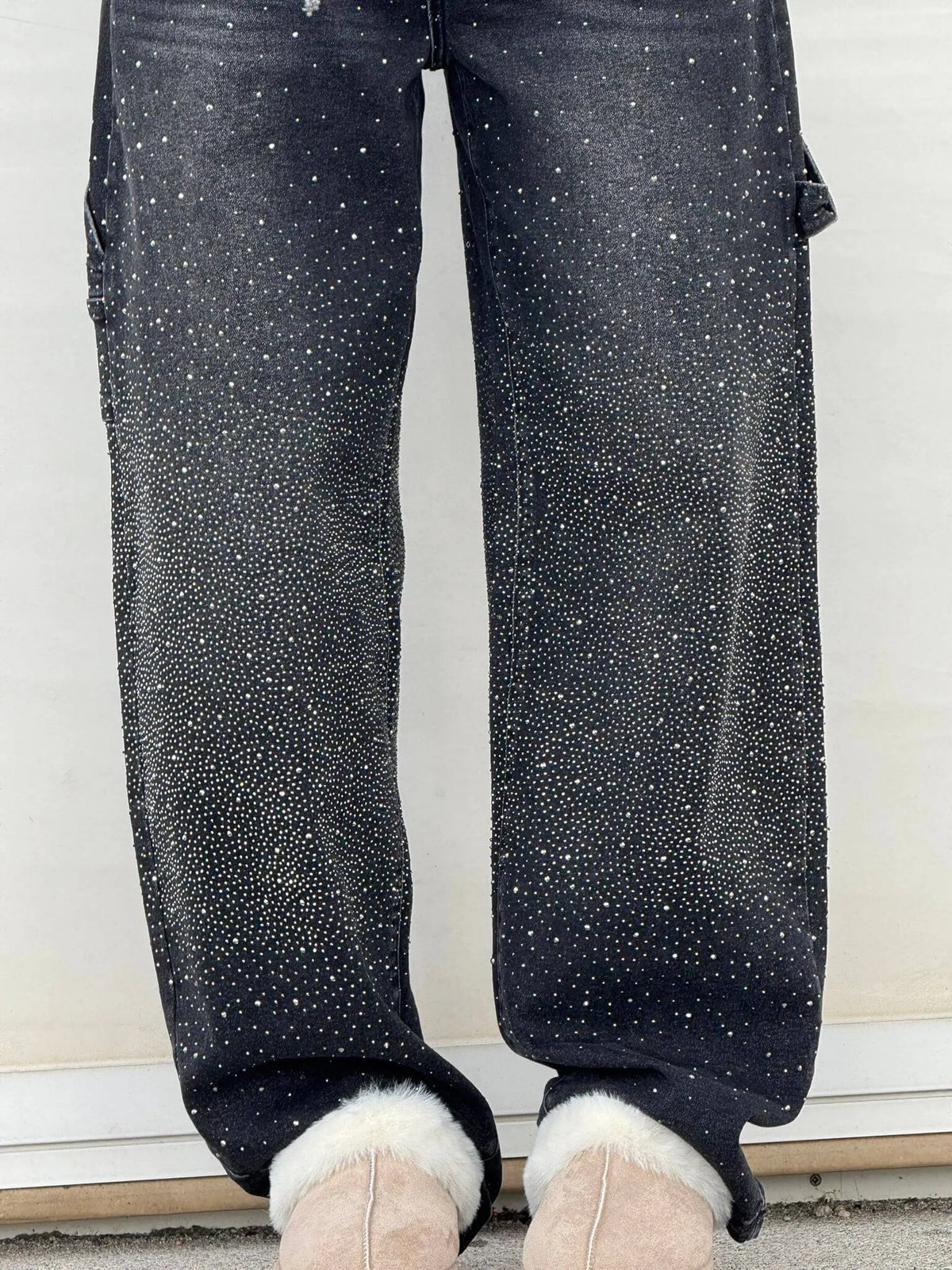 Balloon Jeans med Skinnende Detaljer – Trendy og Komfortable